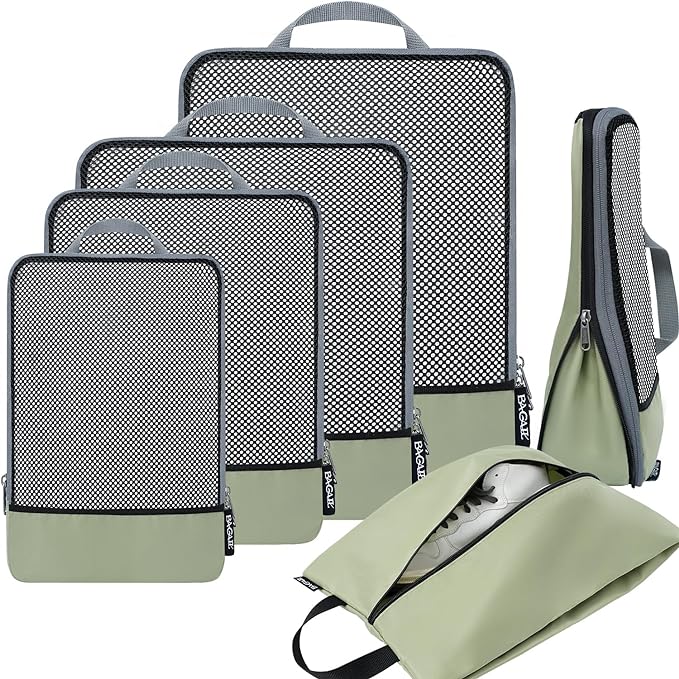 BAGAIL 4 Set/6 Set/8 Set Compression Packing Cubes Travel Accessories by BAGAIL