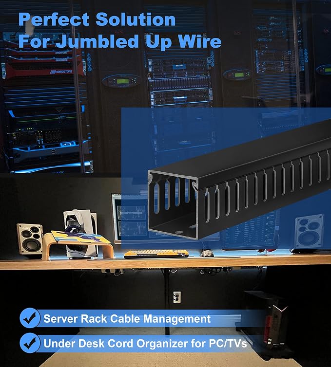 2" H x 2" W Cable Raceway, 66in Under Desk Wire Management Channel, 16.5in Each - Image 6