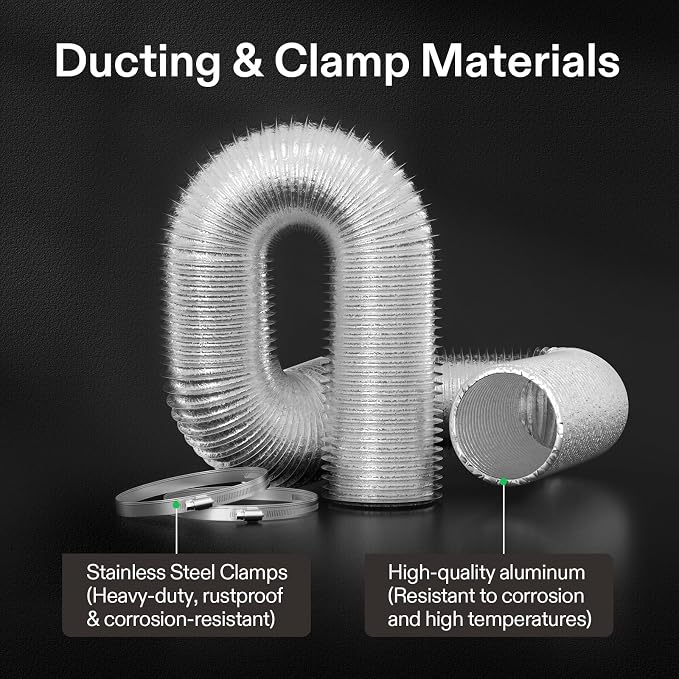 VIVOSUN 4 Inch Flex Aluminum Ducting, 8 Ft Air Duct - Image 4