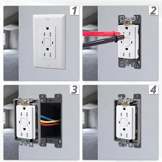 MAKERELE 1 Gang Electrical Outlet Box Extender, 1/2 Inch Gray, 4 Pack | - Image 4