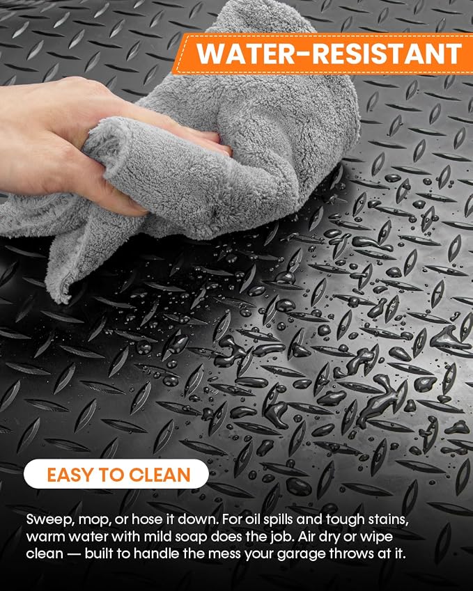SEAL 6 x 20 FT Premium Garage Floor Mat, Solid 2.8mm Thick Lay-Flat Black - Image 5