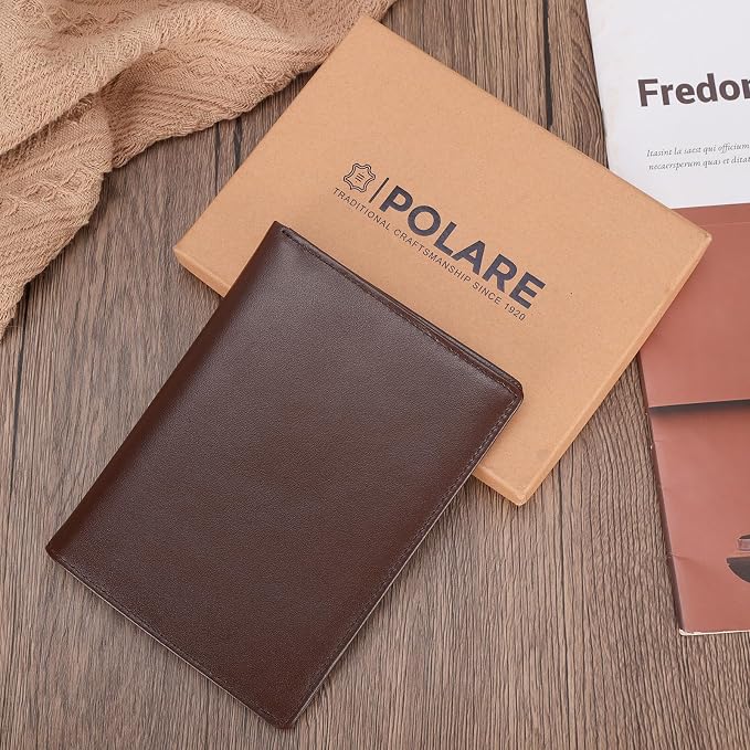 Polare Luxury RFID Blocking Leather Passport Holder Travel Wallet - Image 6