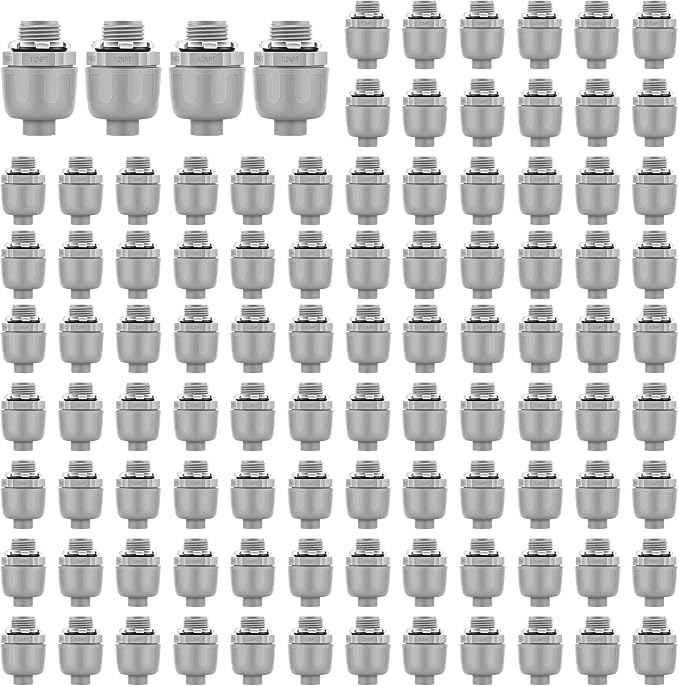 100 PCS 1/2" Liquid Tight Connector NPT Non-Metallic by Unknown