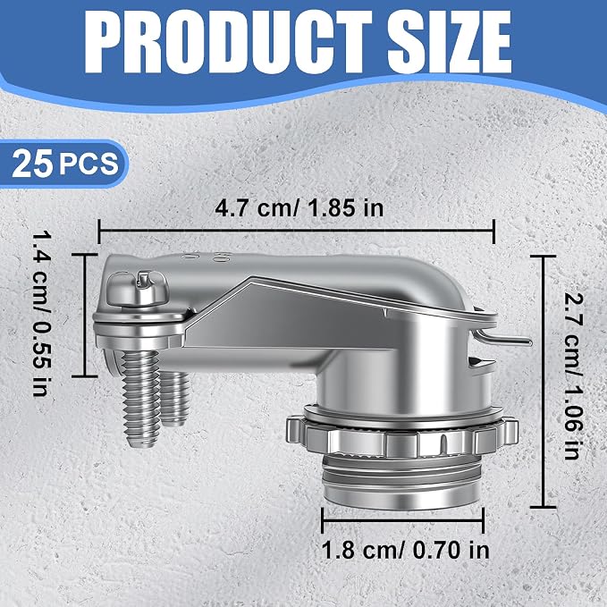 25 Pcs 90° Squeeze MC Connectors - Image 2