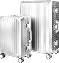 X2 All Aluminum Luggage Suitcase 3 Sizes TSA Lock Carry On Silver by X2