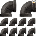 1/2 in Malleable Iron Pipe Elbows, 10 Pack Threaded Fittings | Durable by NIUBIDINDUSTRIALFURNITUR