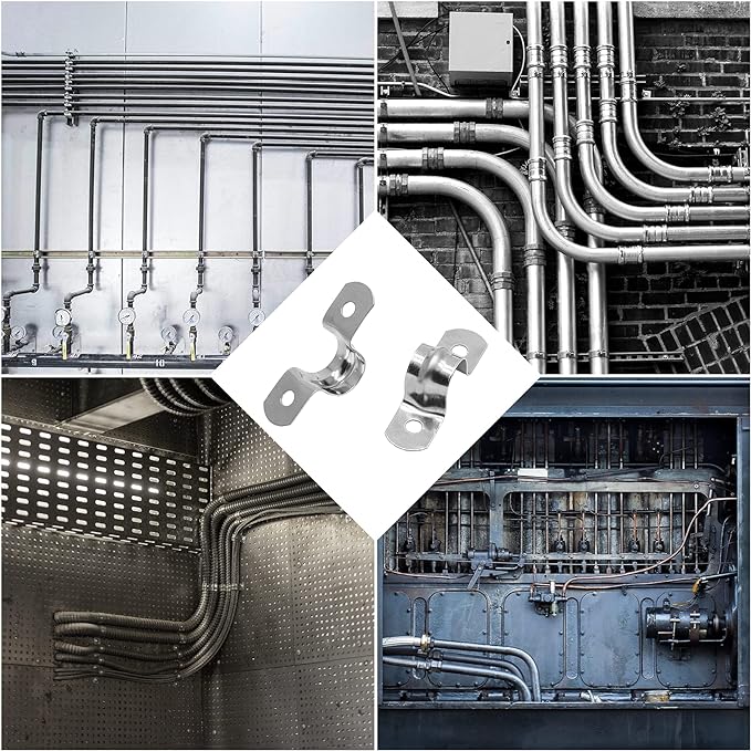 20Pcs 5/8 Inch Stainless Steel Conduit Clamps | Two Hole Strap, U Bracket Rigid - Image 7