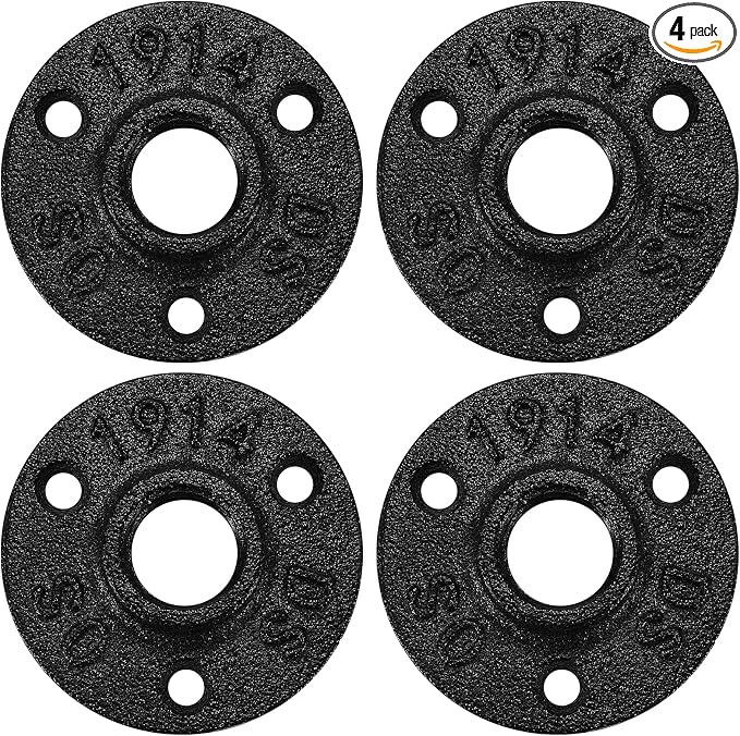 1/2" Antirust Black Floor Flange, Home TZH Malleable iron Pipe Fittings by HomeTZH