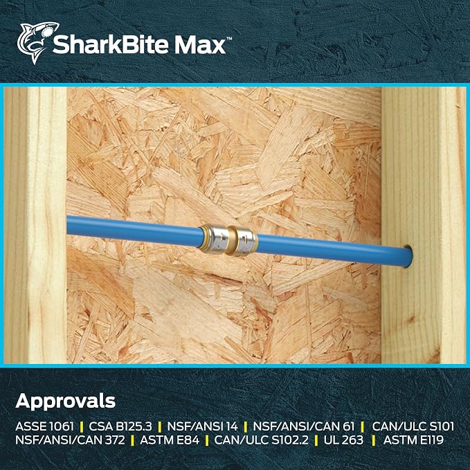 SharkBite Max 1/2 Inch Coupling, Push to Connect Brass Plumbing Fitting - Image 6