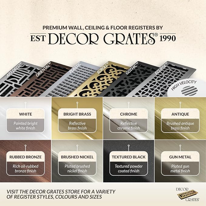Decor Grates Metal Oriental Decorative Air Vent Cover 4x12 Floor Register – - Image 5