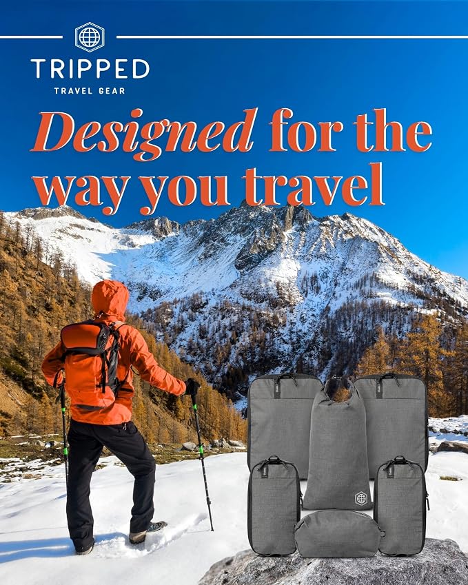 Compression Packing Cubes for Travel by TRIPPED – 6-Piece Premium Set - Image 2