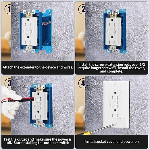 1/2Inch Single Gang Receptacle Outlet Box Extenders - Image 4