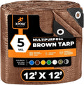 Multipurpose Protective Cover Brown Poly Tarp 12' x 12' by XposeSafety