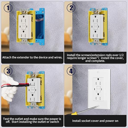 Single Gang Receptacle Outlet Box Extenders 1/2" - Image 4