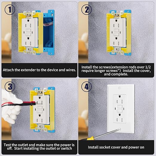 Single Gang Receptacle Outlet Box Extenders 3/4" - Image 4