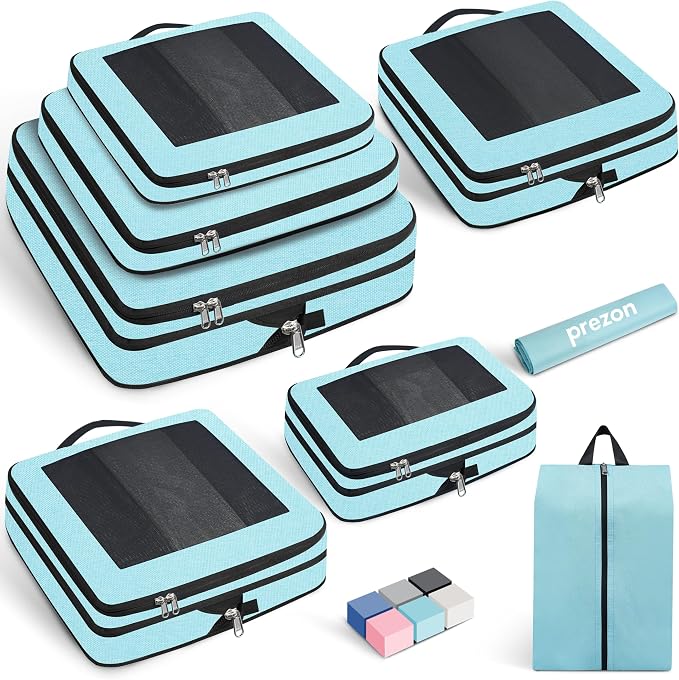 8 Set/6 Set/4 Set Compression Packing Cubes by PREZON