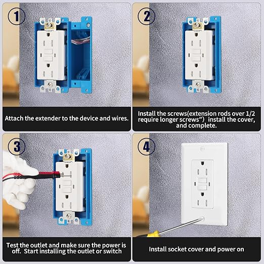 1/4" Single Gang Receptacle Outlet Box Extender, A Great Helper - Image 4