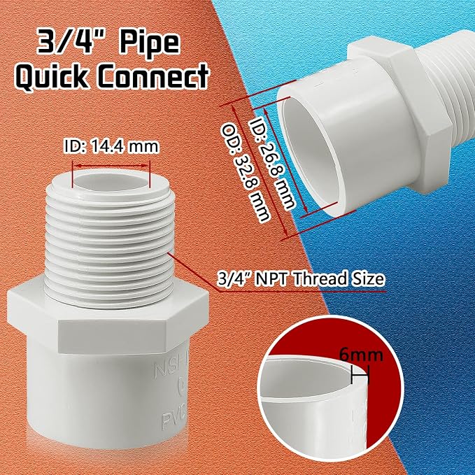 10Pcs White PVC Pipe Fittings - Image 2