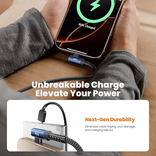 USB C Cable 10ft 100W Right Angle Fast Charging Cord, Nylon Braided USB 2.0 - Image 6