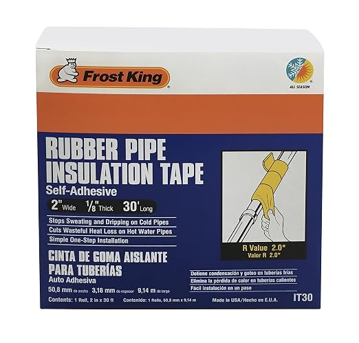 Frost King IT30/8 Rubber Insulation Tape, 2in Wide /8in Thick x 30ft Long - Image 2