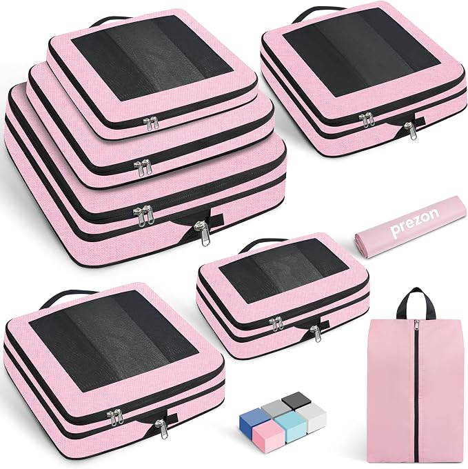 8 Set/6 Set/4 Set Compression Packing Cubes by PREZON
