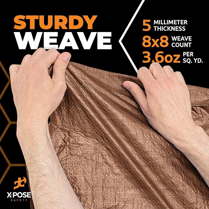 Multipurpose Protective Cover Brown Poly Tarp 30' x 40' - Image 5
