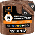 Multipurpose Protective Cover Brown Poly Tarp 12' x 16' by XposeSafety