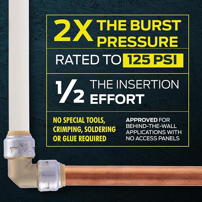 SharkBite Max 1/2 x 1/4 Inch Compression Straight Stop Valve, Quarter Turn - Image 3