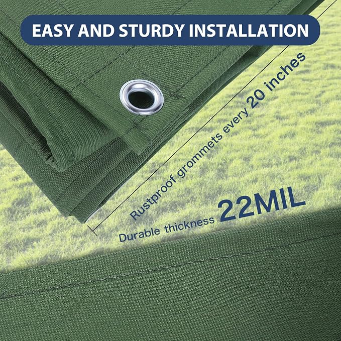 10’x10’ Canvas Tarps Heavy Duty Waterproof Tarpaulins - Image 4