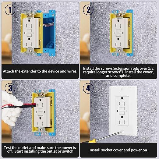1/4Inch Single Gang Receptacle Outlet Box Extenders - Image 4